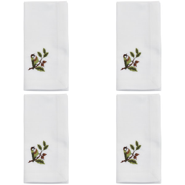 Saro Bluebird Design 4 Piece Napkin Set Wayfair